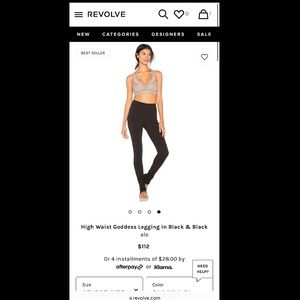 High Waist Goddess Legging in Black & Black